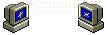 Two computers sending and receiving emails