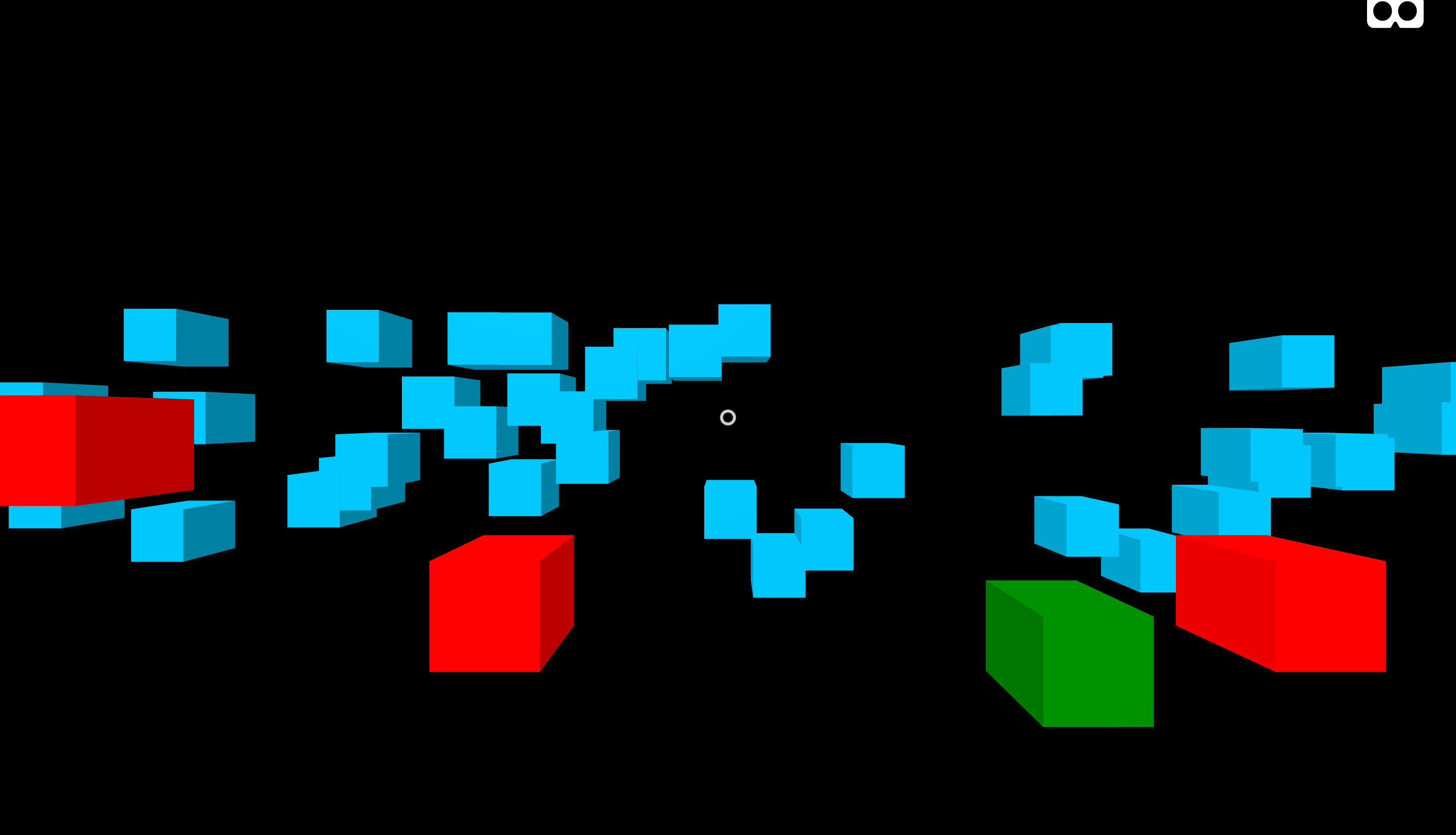 A snapshot of the web, a lot of blue, red, and green cubes are displayed over a black background