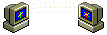 Two computers sending and receiving emails