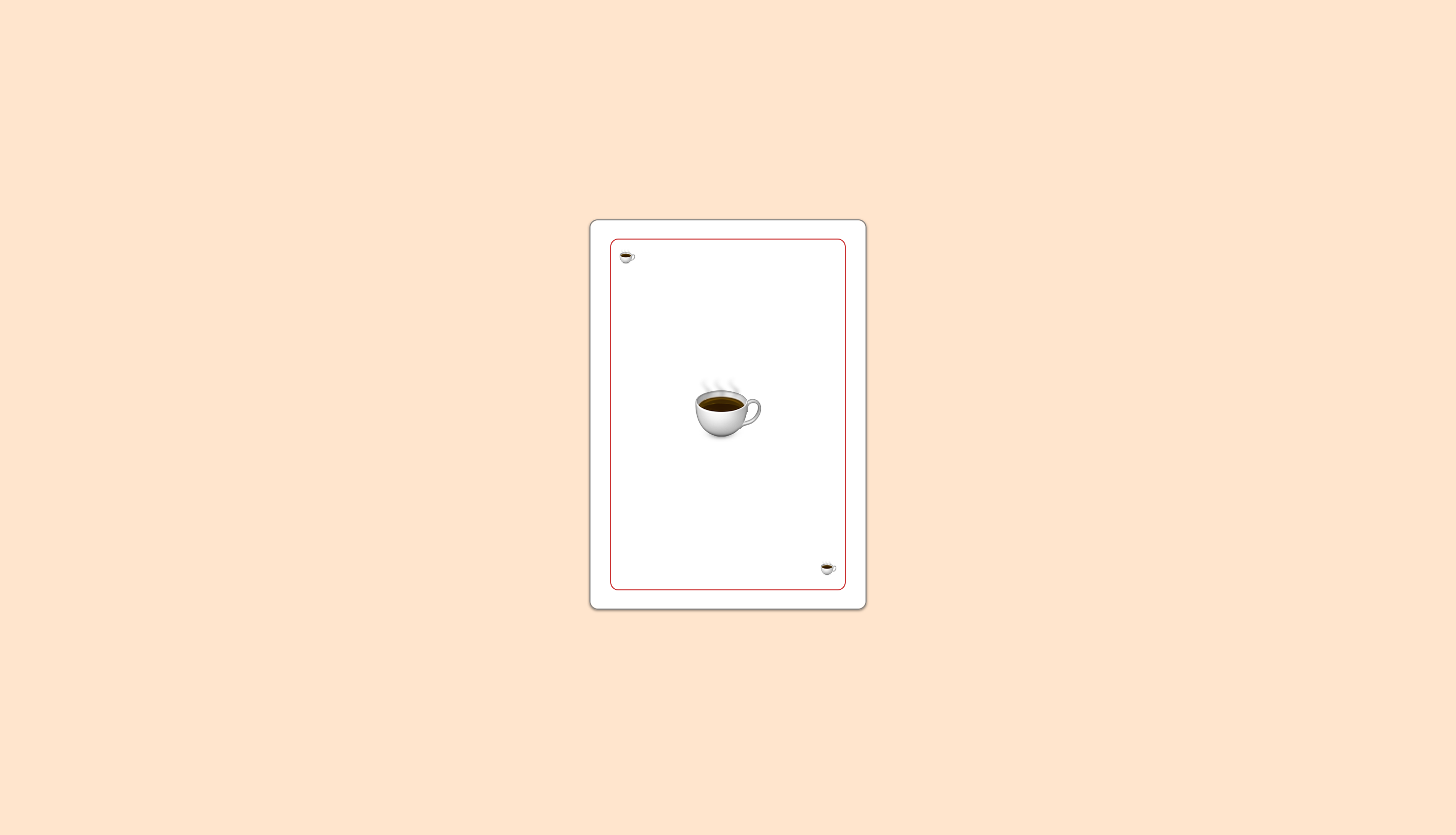 A screenshot of the website, which shows a coffee break card